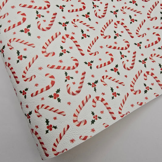 Candy Canes & Holly Artisan Leatherette