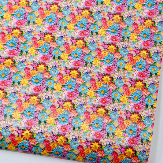 Embroidery Flowers Style 2 Artisan Leatherette