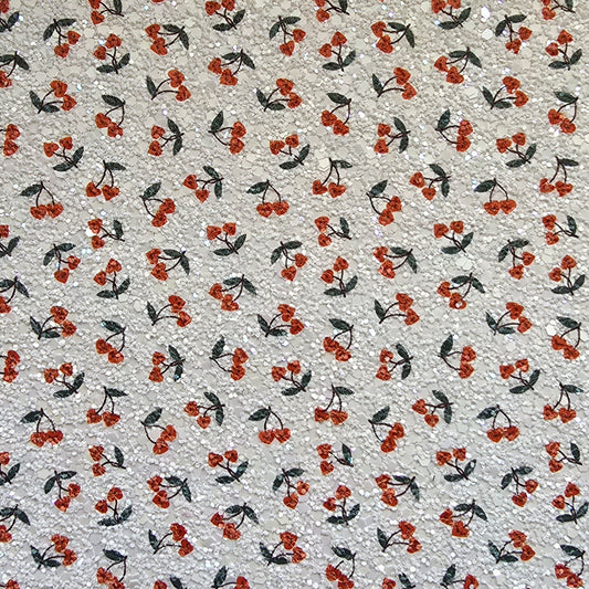 Cherry Love Printed Chunky Glitter