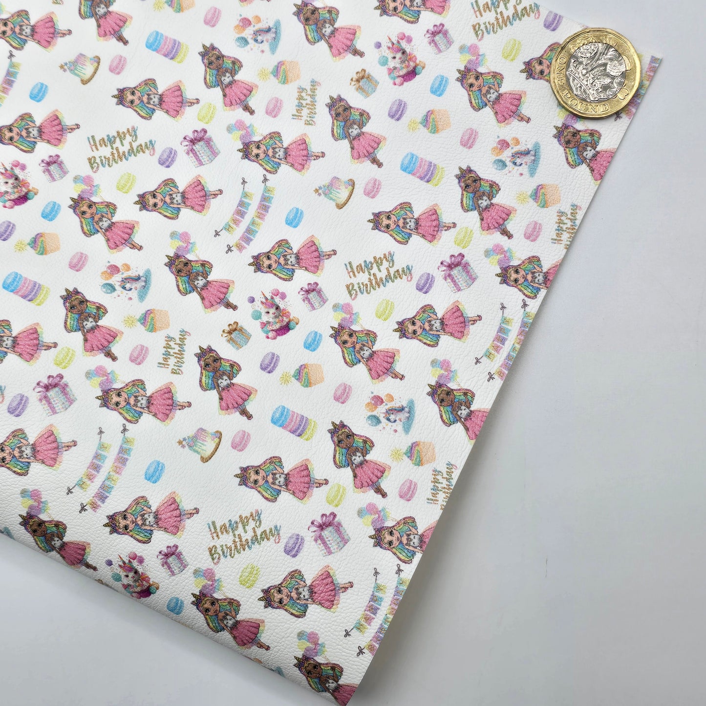 Unicorn Birthday Girl Artisan Leatherette