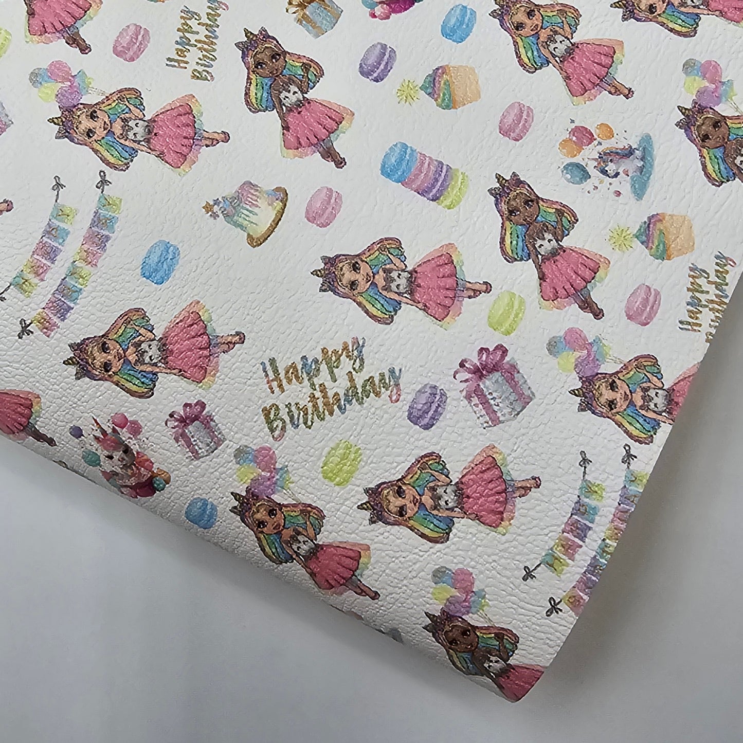 Unicorn Birthday Girl Artisan Leatherette