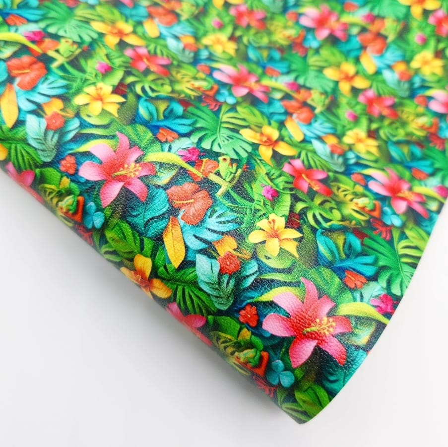 3D Tropical Jungle Artisan Leatherette