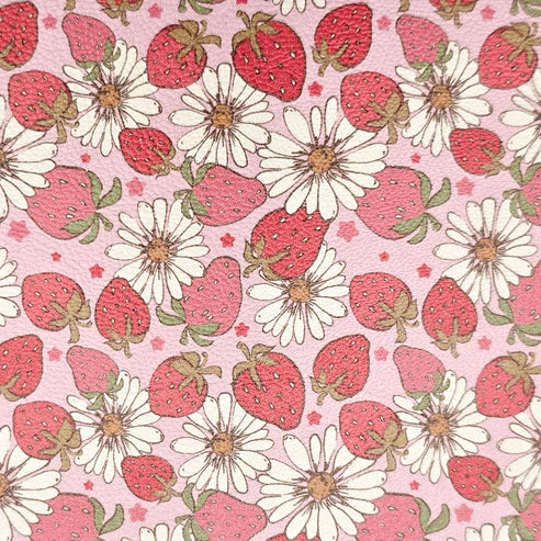 Strawberry Daisy Artisan Leatherette ** SECONDS**