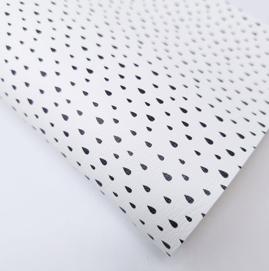 Monochrome Raindrops Artisan Leatherette