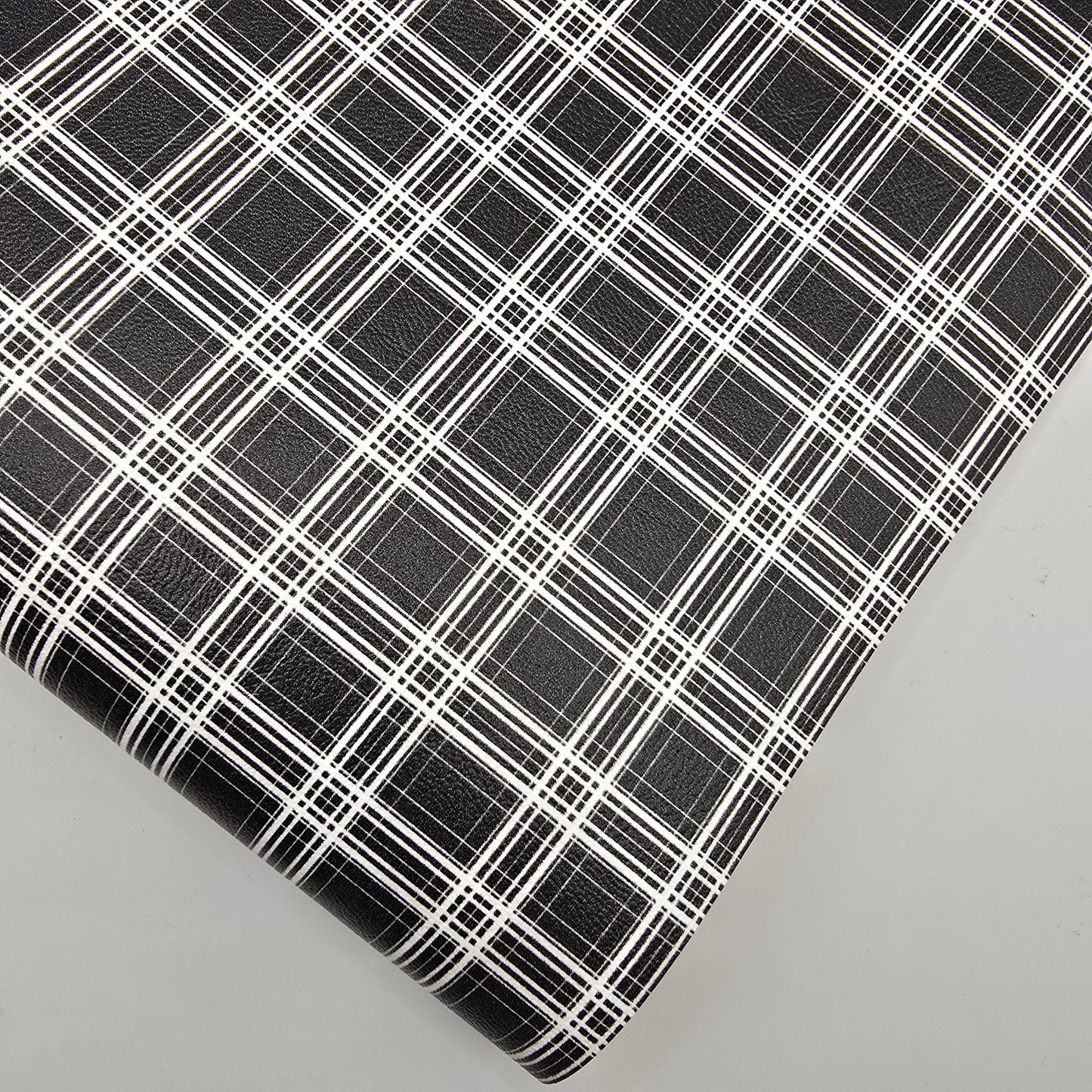 Black & White Plaid Artisan Leatherette
