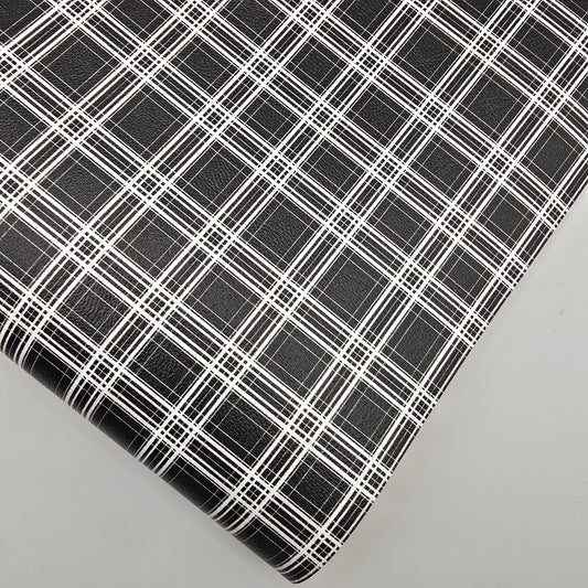 Black & White Plaid Artisan Leatherette