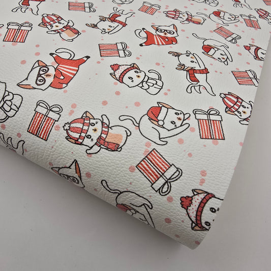 Playful Christmas Cat Artisan Leatherette