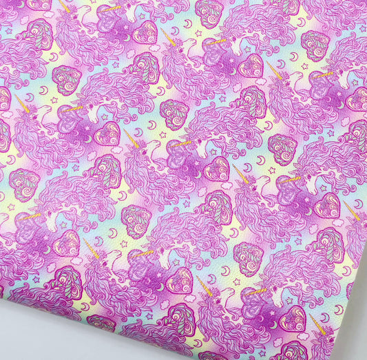 Pastel Unicorn Heart Artisan Leatherette