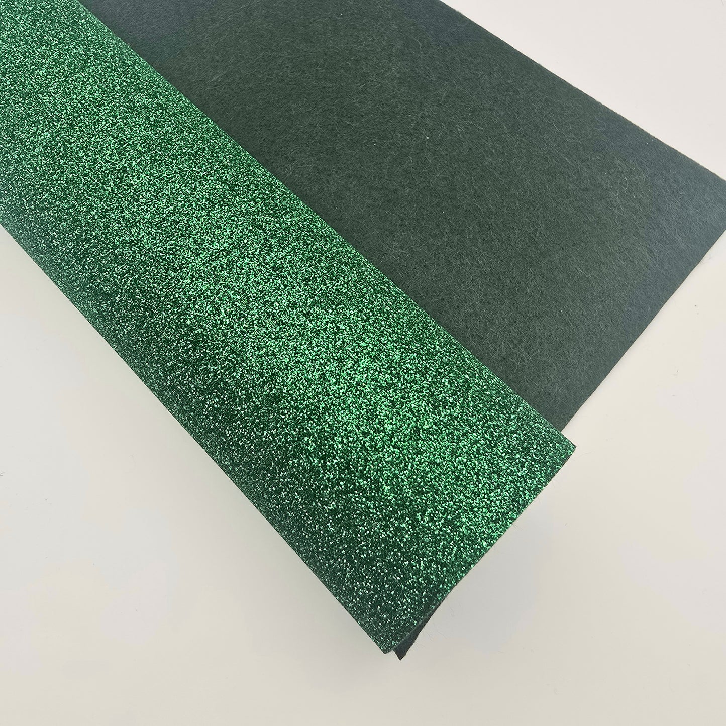 Green Glitter Felt