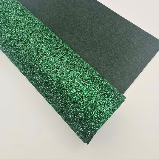 Green Glitter Felt