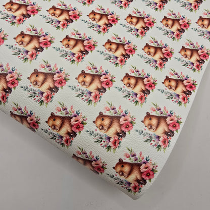 Floral Capybara Artisan Leatherette