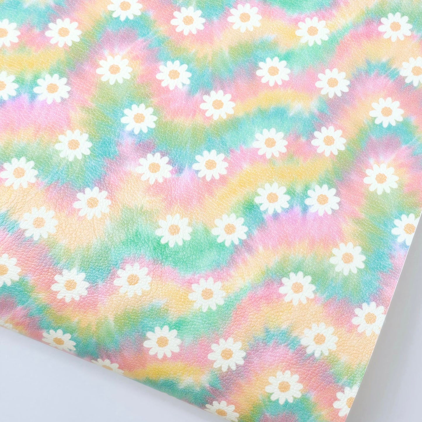Tie Dye Daisies Artisan Leatherette