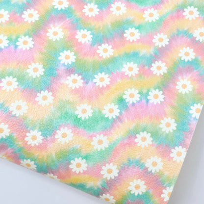 Tie Dye Daisies Artisan Leatherette
