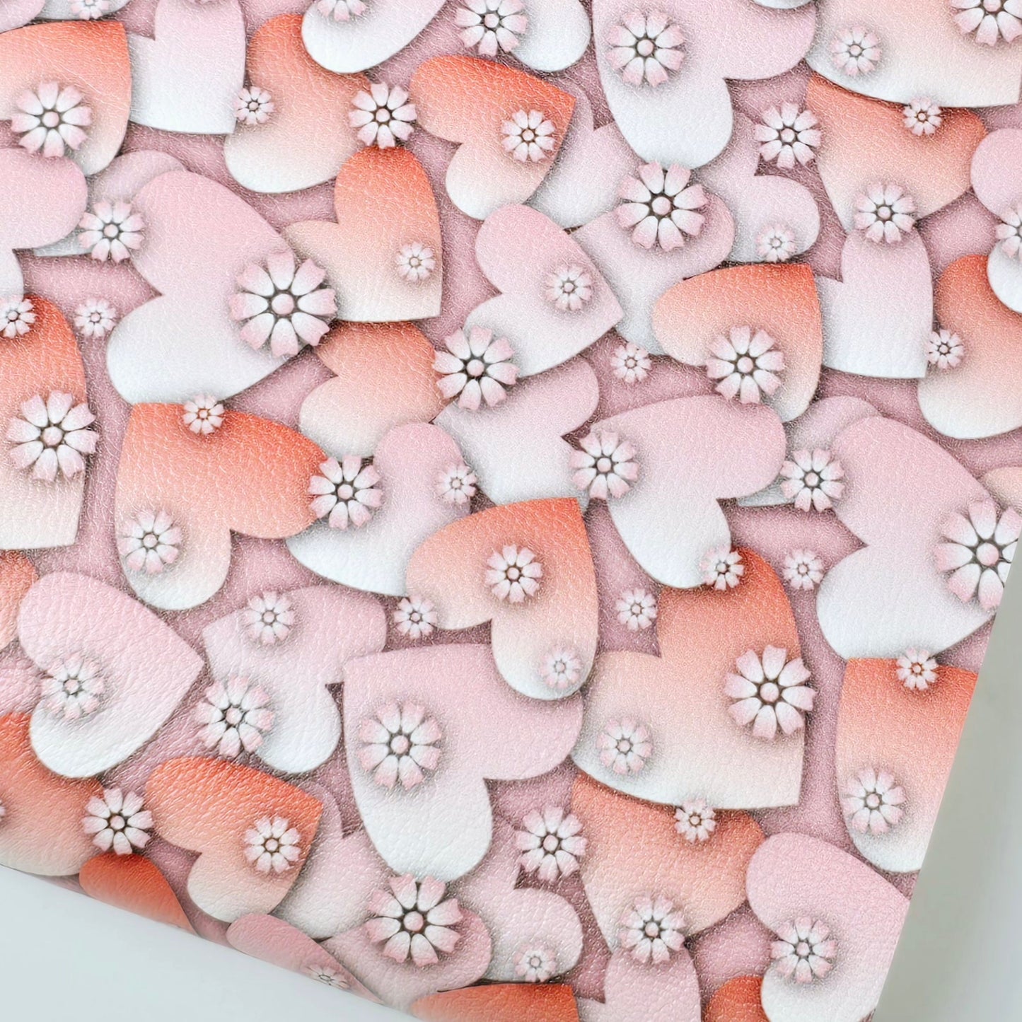 3D Daisy Heart Artisan Leatherette