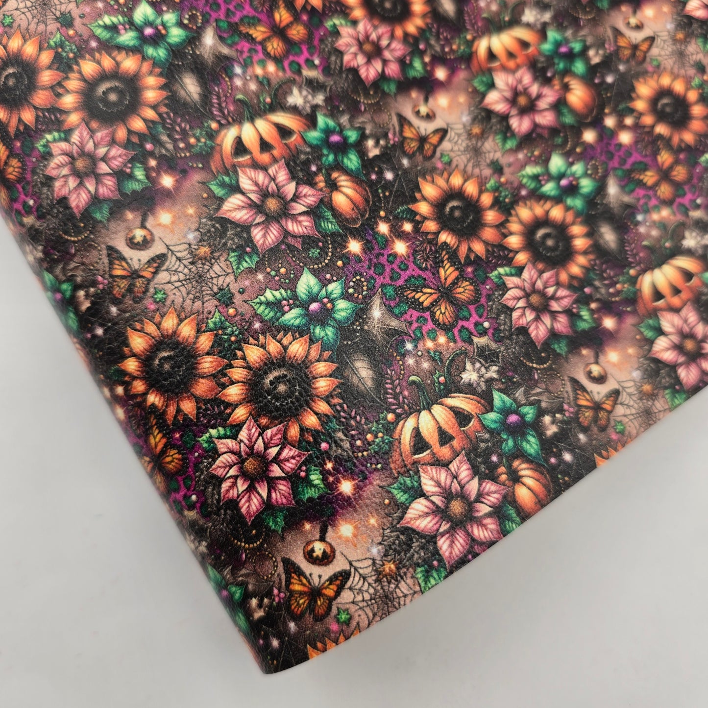 Halloween Leopard Sunflowers Artisan Leatherette