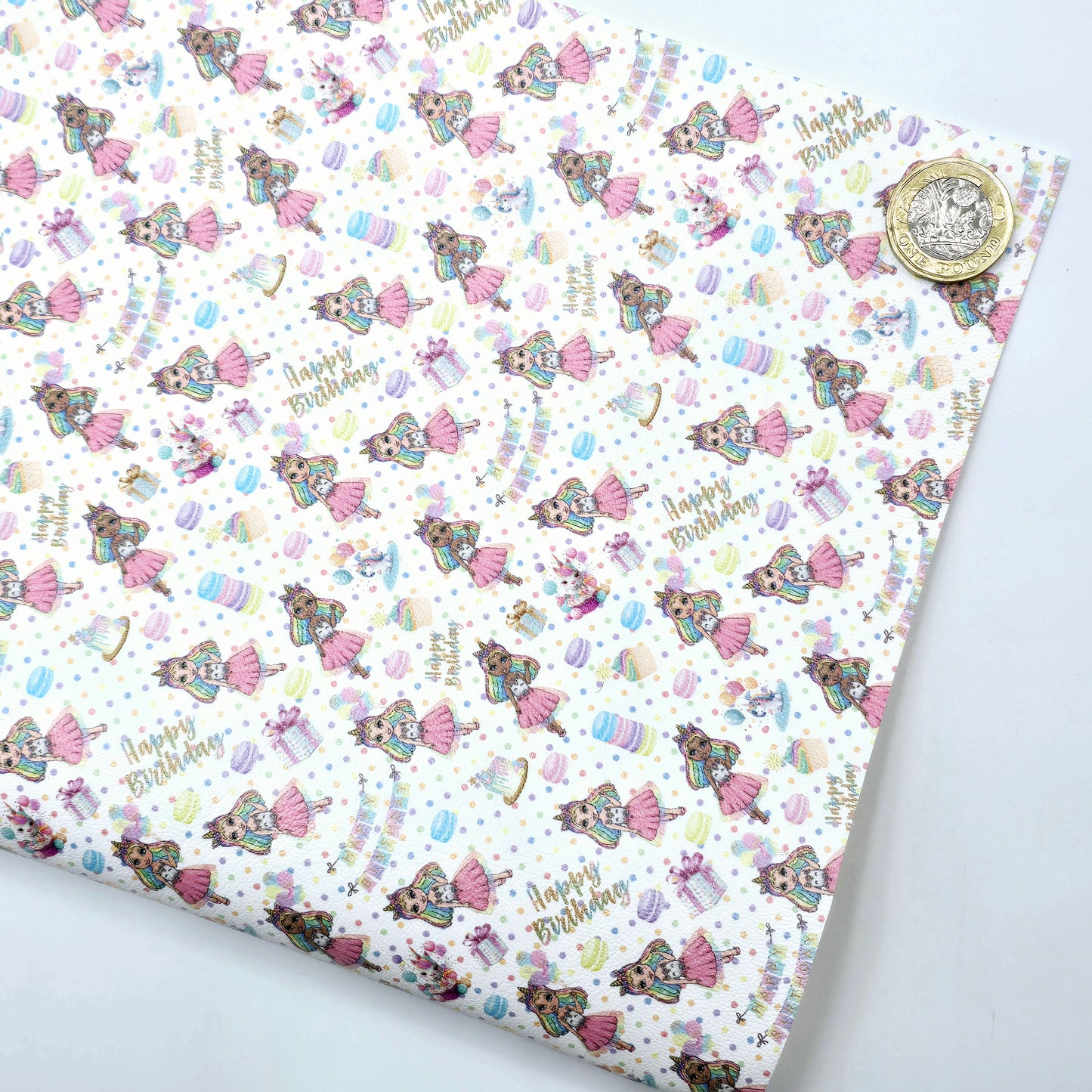 Unicorn Birthday Girl Artisan Leatherette