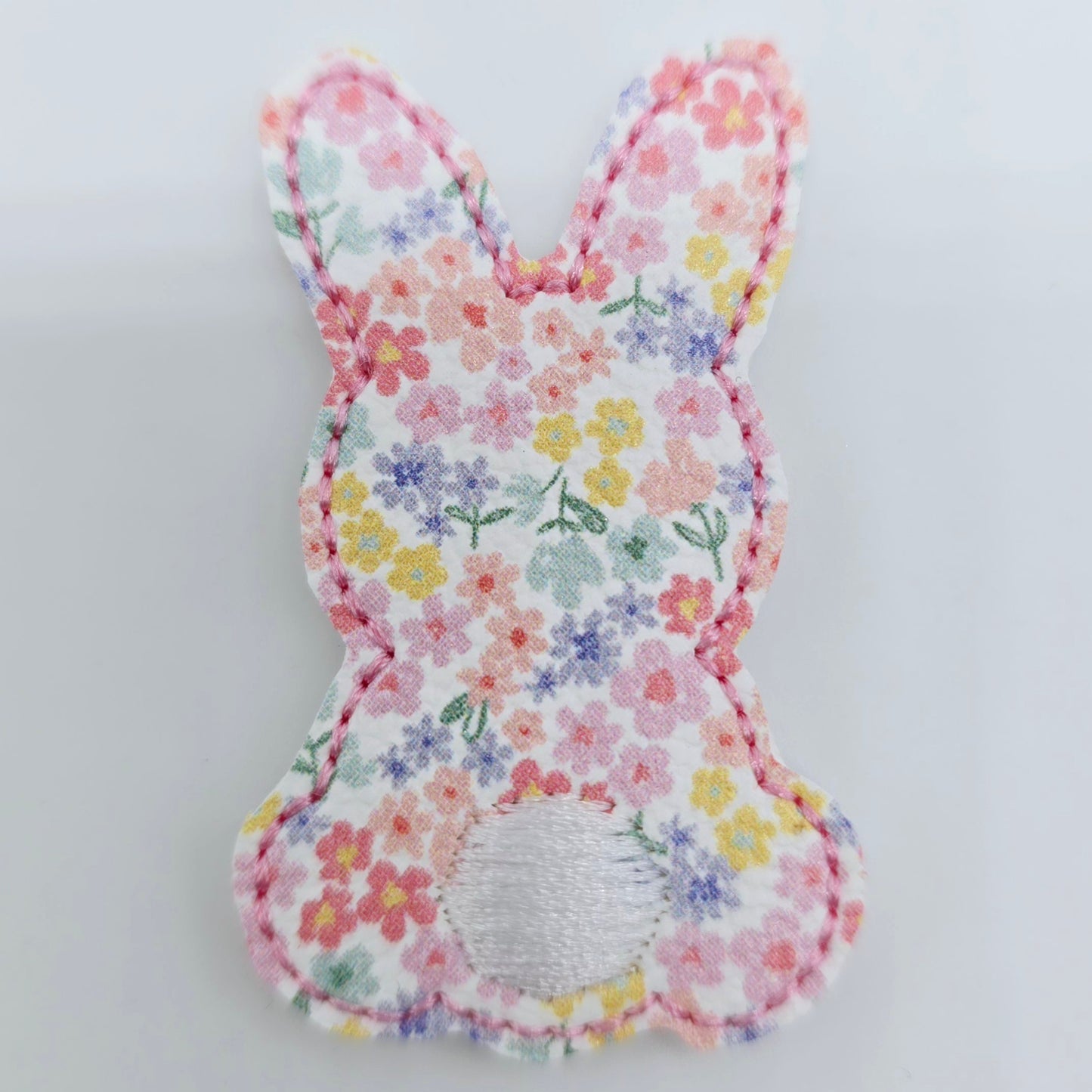 Floral Bunny Silhouette Feltie / strip of 3