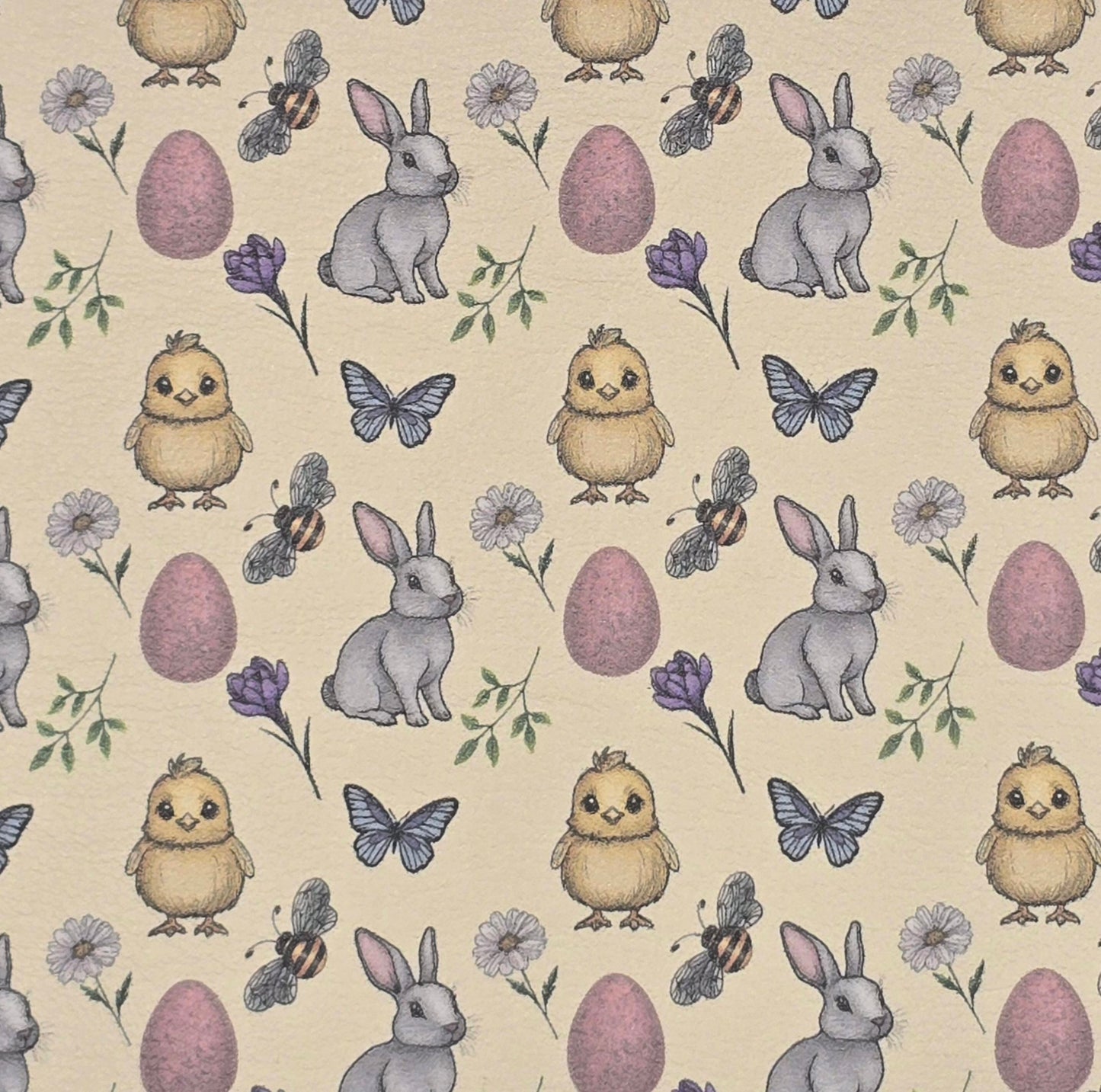 Bunnies Easter Garden Artisan Leatherette
