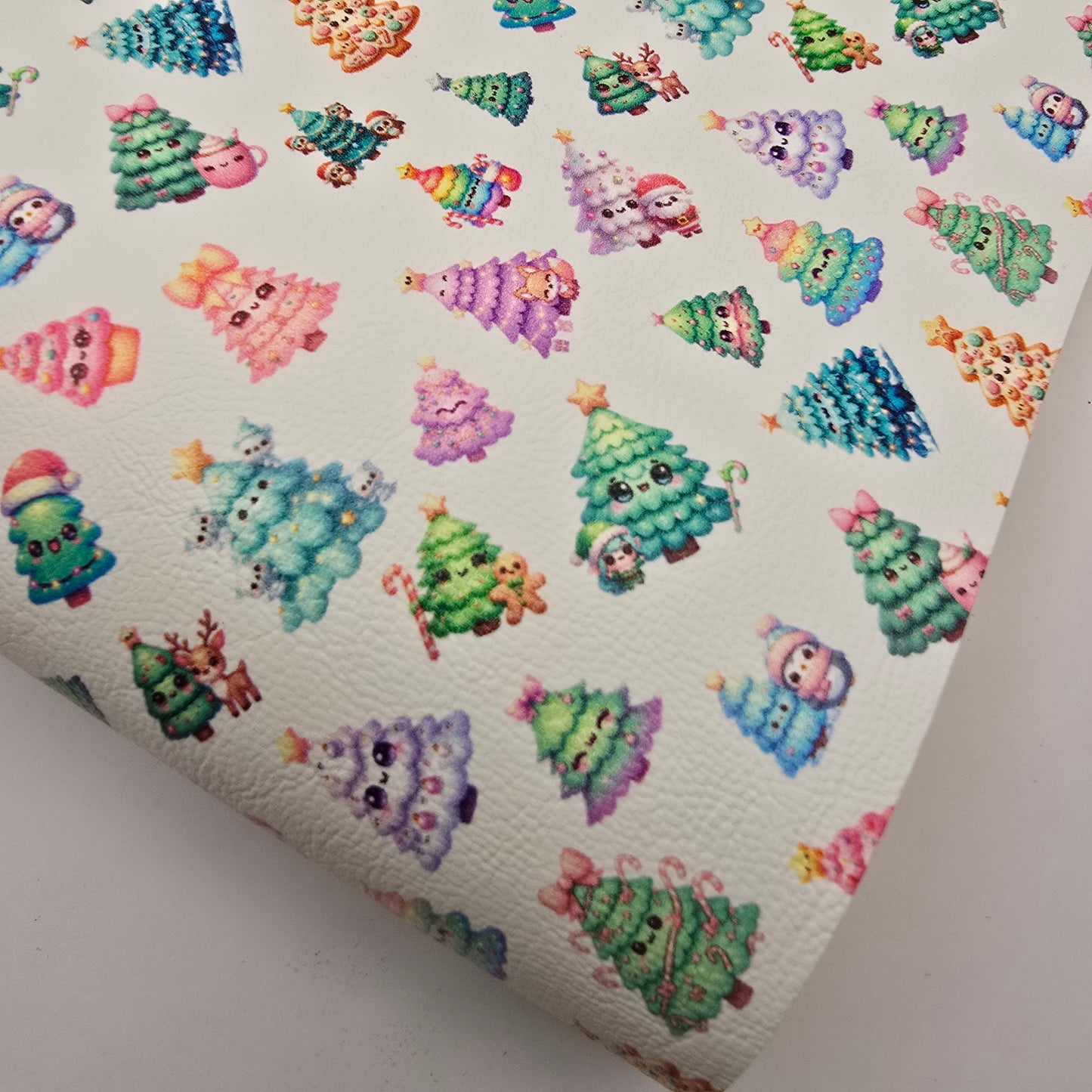 Kawaii Xmas Trees Artisan Leatherette