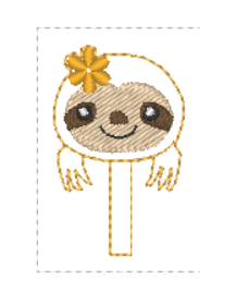 Sloth Hair Bow Peekaboo | Digital Embroidery File