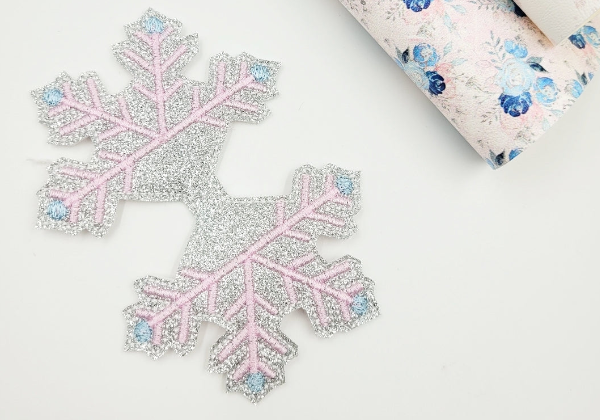Snowflake Hair Bow Tails | Digital Embroidery File
