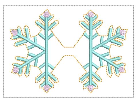 Snowflake Hair Bow Tails | Digital Embroidery File