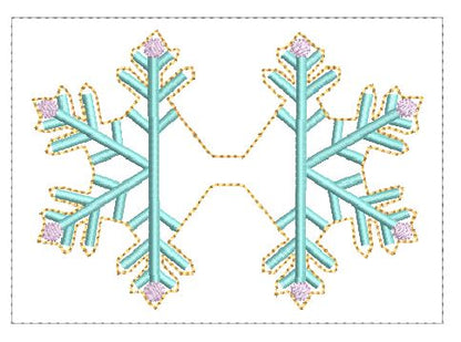 Snowflake Hair Bow Tails | Digital Embroidery File