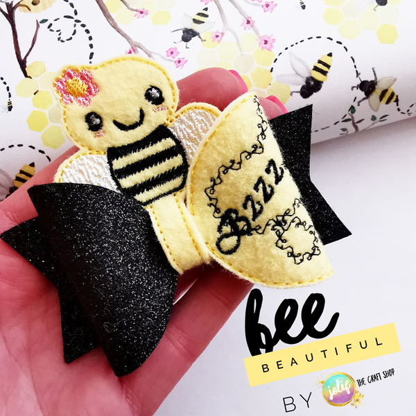Bee Beautiful Bow Peeker & Dolly Bow Half by Felt Better